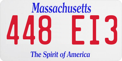 MA license plate 448EI3