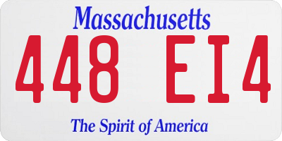 MA license plate 448EI4