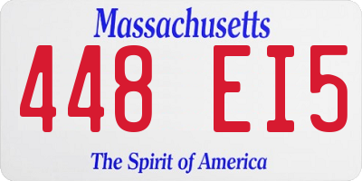MA license plate 448EI5