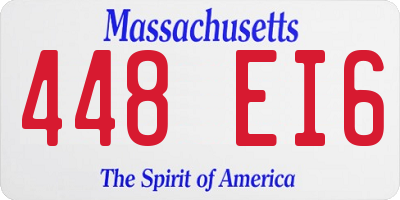 MA license plate 448EI6
