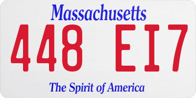 MA license plate 448EI7