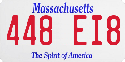 MA license plate 448EI8