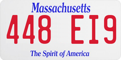 MA license plate 448EI9