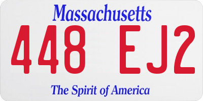 MA license plate 448EJ2