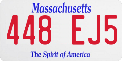 MA license plate 448EJ5