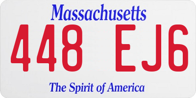 MA license plate 448EJ6
