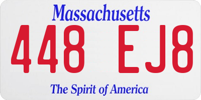 MA license plate 448EJ8