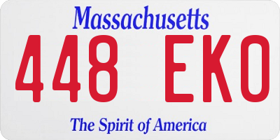MA license plate 448EK0