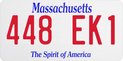 MA license plate 448EK1