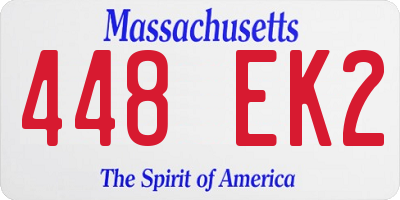 MA license plate 448EK2