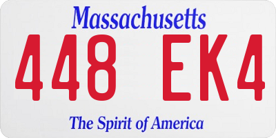 MA license plate 448EK4