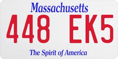 MA license plate 448EK5
