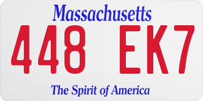 MA license plate 448EK7