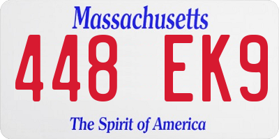 MA license plate 448EK9