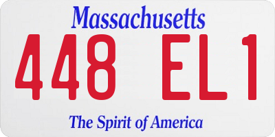 MA license plate 448EL1
