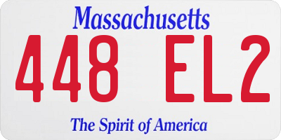 MA license plate 448EL2