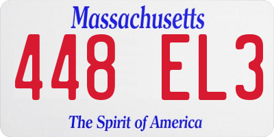 MA license plate 448EL3