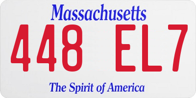 MA license plate 448EL7