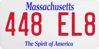 MA license plate 448EL8