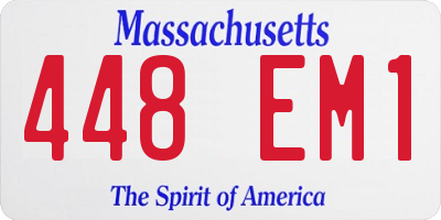 MA license plate 448EM1
