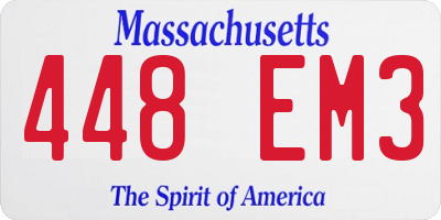 MA license plate 448EM3