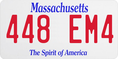 MA license plate 448EM4