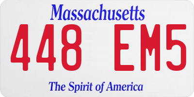 MA license plate 448EM5