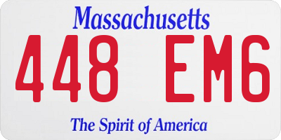 MA license plate 448EM6