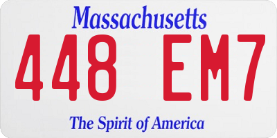MA license plate 448EM7