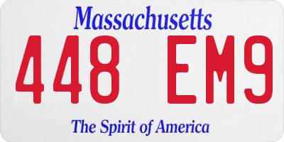 MA license plate 448EM9