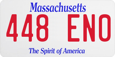 MA license plate 448EN0