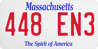 MA license plate 448EN3