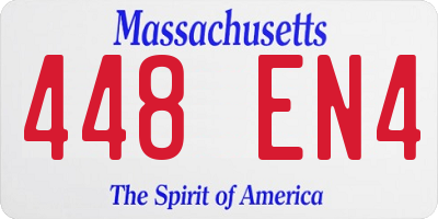 MA license plate 448EN4