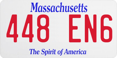 MA license plate 448EN6