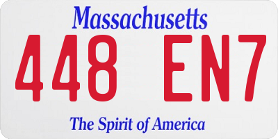 MA license plate 448EN7