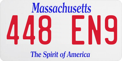 MA license plate 448EN9
