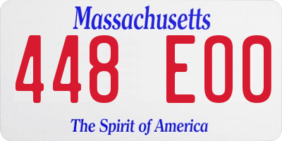 MA license plate 448EO0