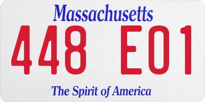 MA license plate 448EO1