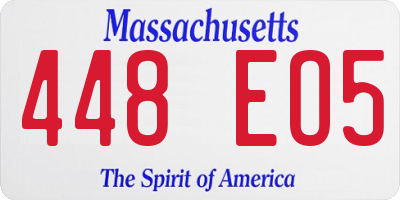 MA license plate 448EO5