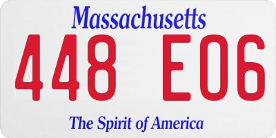 MA license plate 448EO6