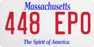 MA license plate 448EP0