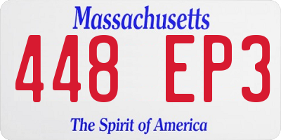 MA license plate 448EP3