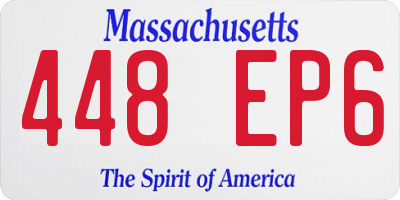 MA license plate 448EP6