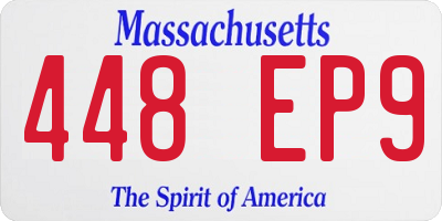 MA license plate 448EP9