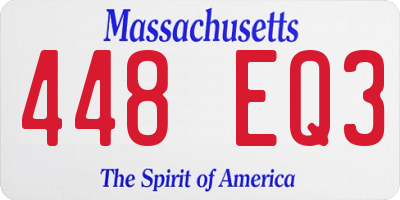 MA license plate 448EQ3