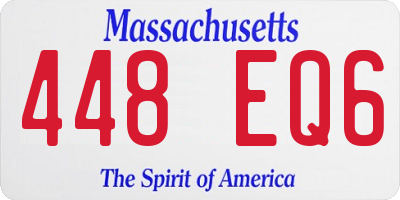 MA license plate 448EQ6