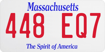MA license plate 448EQ7