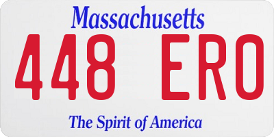MA license plate 448ER0