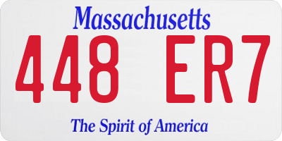 MA license plate 448ER7