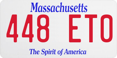 MA license plate 448ET0